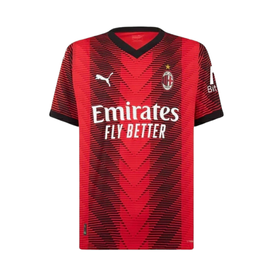 Camisa AC Milan I 23/24 - Torcedor Puma Masculina - Vermelha e preta