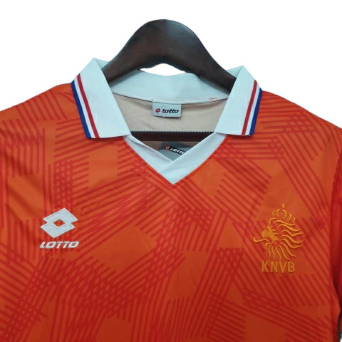 Camisa Retrô Seleção da Holanda I 1991 - Masculina Lotto - Laranja