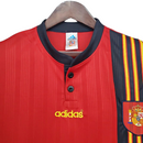 Camisa Retrô Seleção da Espanha I 1996 - Adidas Masculina - Vermelha com detalhes em azul