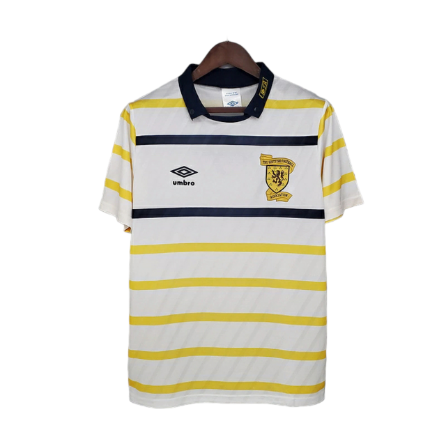 Camisa Escócia Retrô 1988/1991 Branca e Amarela - Umbro