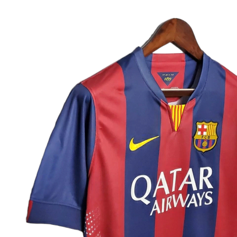 Camisa Barcelona Retrô 2014/2015 Azul e Grená - Nike