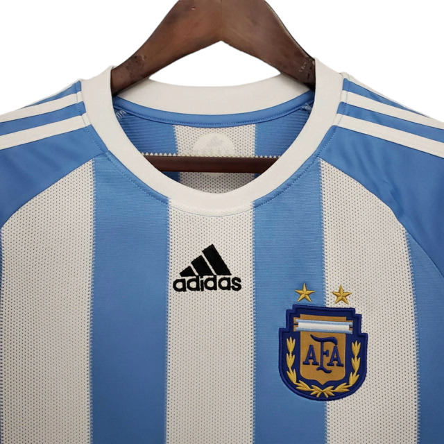 Camisa Retrô Seleção da Argentina I 2010 - Masculina Adidas - Azul e branca