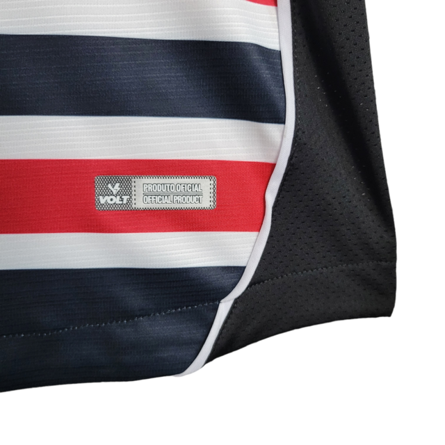 Camisa Santa Cruz I 23/24 Feminina  - Listrado em Preto Vermelho e Branco