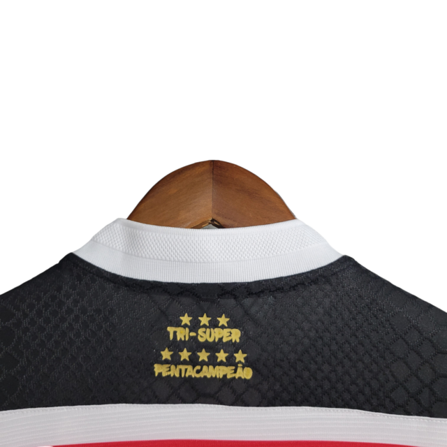 Camisa Santa Cruz I 23/24 Feminina  - Listrado em Preto Vermelho e Branco