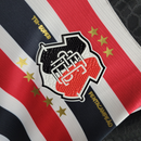 Camisa Santa Cruz I 23/24 Feminina  - Listrado em Preto Vermelho e Branco