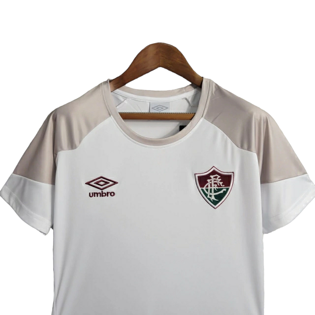 Camisa Fluminense Treino II 23/24 -  Umbro Feminina - Branca com detalhes cinza
