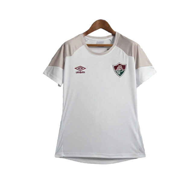 Camisa Fluminense Treino II 23/24 -  Umbro Feminina - Branca com detalhes cinza