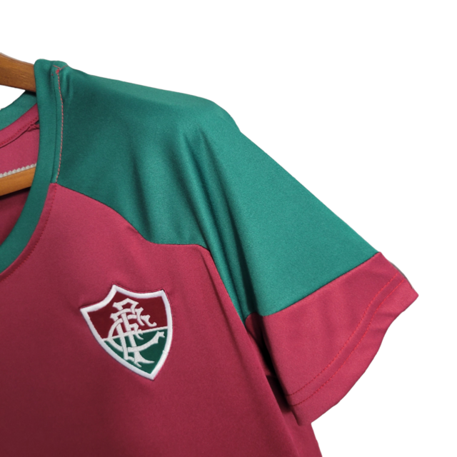 Camisa Fluminense Treino I 23/24 -  Umbro Feminina - Tricolor com detalhes verde
