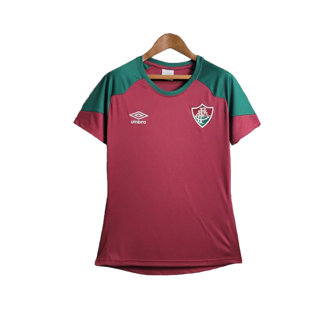 Camisa Fluminense Treino I 23/24 -  Umbro Feminina - Tricolor com detalhes verde