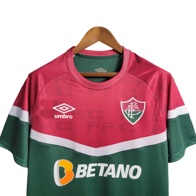 Camisa Fluminense Treino I 23/24 Umbro Masculina - Vermelha com Verde