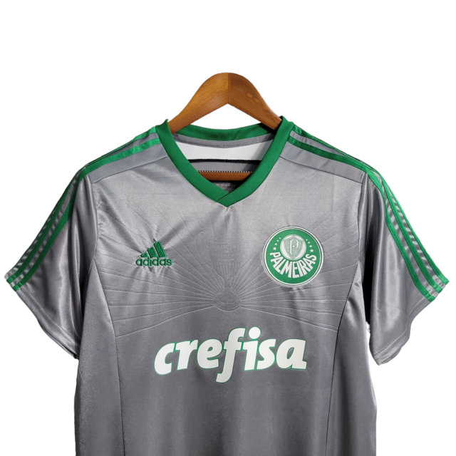 Camisa Retrô Palmeiras III 2015 - Masculina Puma - Cinza com detalhes em verde