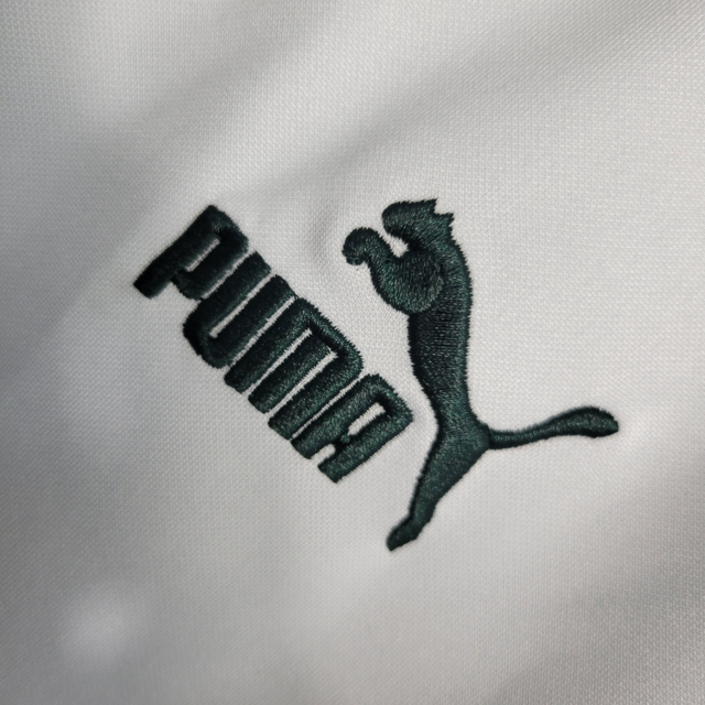 Jaqueta Corta-Vento Palmeiras 23/24 - Masculina Puma - Branca com detalhes em verde