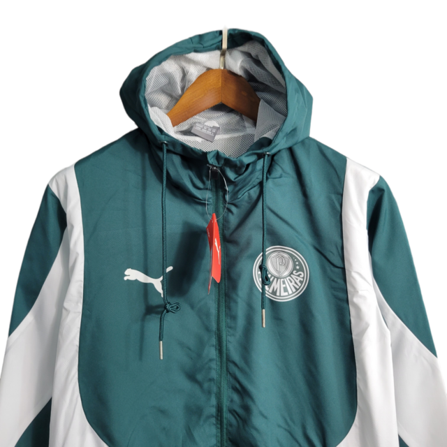Jaqueta Corta-Vento Palmeiras 23/24 - Masculina Puma - Verde com detalhes em branco