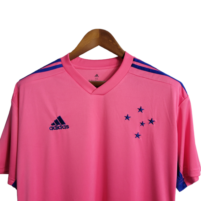 Camisa Cruzeiro Edição Especial 22/23 Torcedor Masculino - Rosa com detalhes em azul