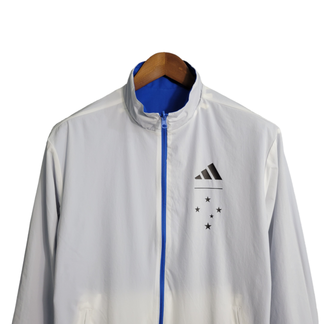 Jaqueta Corta-Vento Cruzeiro Dupla face 23/24 Masculina Adidas - Dupla face azul e branco