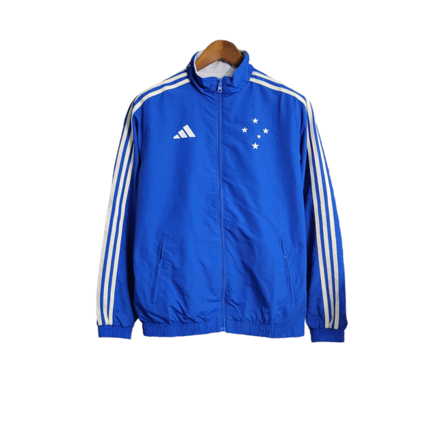 Jaqueta Corta-Vento Cruzeiro Dupla face 23/24 Masculina Adidas - Dupla face azul e branco