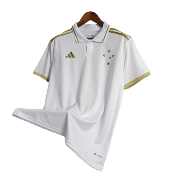 Camisa Cruzeiro Edição Especial 23/24 Torcedor Masculina - Branca com detalhes em dourado