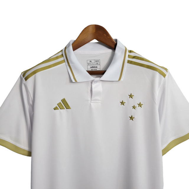 Camisa Cruzeiro Edição Especial 23/24 Torcedor Masculina - Branca com detalhes em dourado