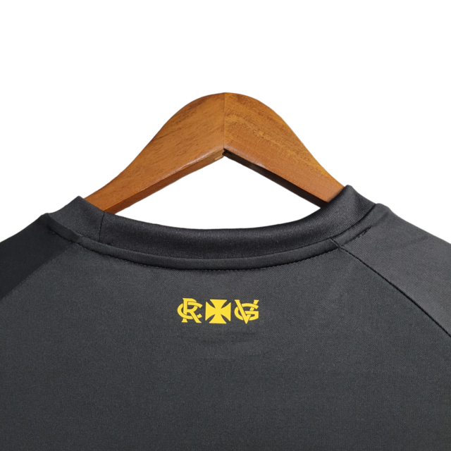 Camisa Vasco da Gama 23/24 Kappa Torcedor Masculina - Cinza em detalhes pretos e dourados