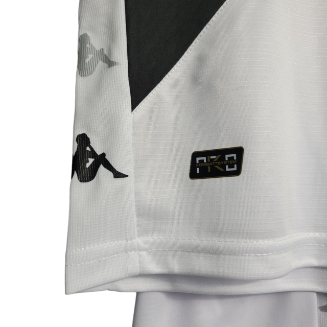 Kit Infantil Vasco da Gama I 22/23 Kappa Torcedor Masculino - Branca com detalhes em preto e vermelho