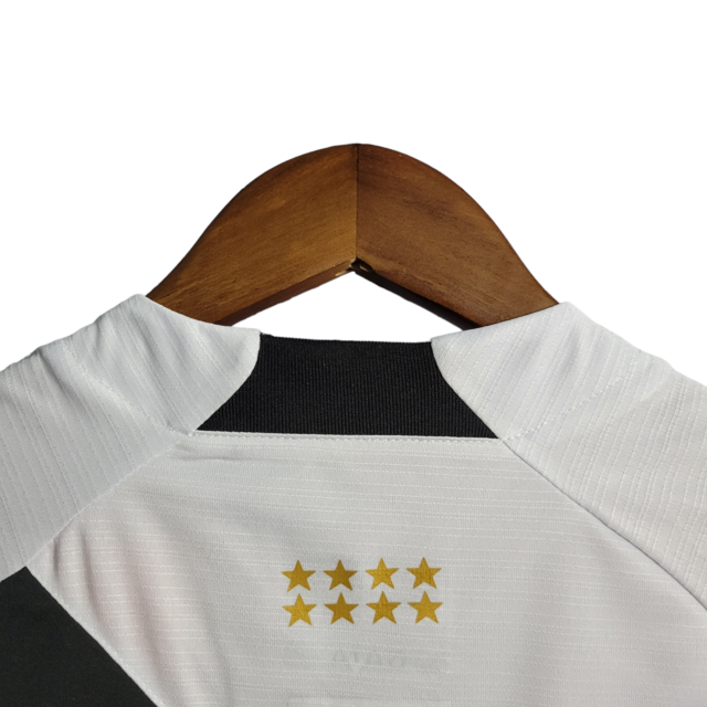 Kit Infantil Vasco da Gama I 22/23 Kappa Torcedor Masculino - Branca com detalhes em preto e vermelho