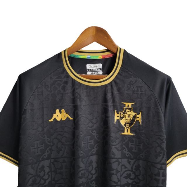 Camisa Vasco da Gama Edição Especial 22/23 Kappa Torcedor Masculino - Preta com detalhes em dourado