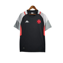 Camiseta Vasco Treino 23/24 - Kappa Torcedor Masculino - Preta com detalhes em cinza e vermelho