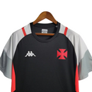 Camiseta Vasco Treino 23/24 - Kappa Torcedor Masculino - Preta com detalhes em cinza e vermelho