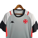 Camiseta Vasco da Gama Treino 23/24 - Kappa Torcedor Masculino - Cinza com detalhes em preto e vermelho