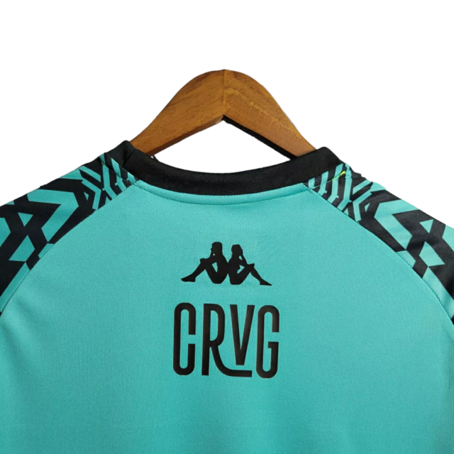 Camiseta Vasco da Gama Pré-Jogo 2022 Kappa Masculina - Verde com detalhes em Preto