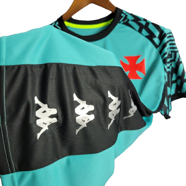 Camiseta Vasco da Gama Pré-Jogo 2022 Kappa Masculina - Verde com detalhes em Preto
