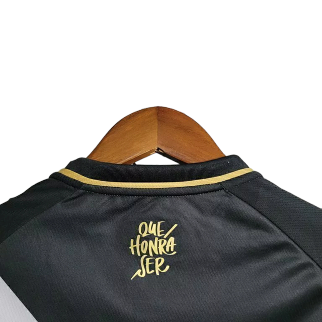 Camisa Vasco da Gama I 23/24 -  Kappa Feminina - Preta com a faixa em branco