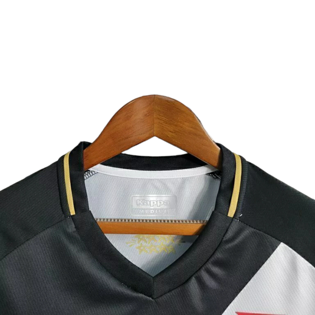 Camisa Vasco da Gama I 23/24 -  Kappa Feminina - Preta com a faixa em branco