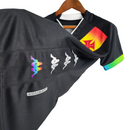 Camisa Vasco da Gama II Edição especial LGBTQIAPN+ 23/24 -  Kappa Feminina - Preta com detalhes na faixa nas cores de um Arco-íris