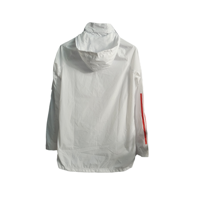 Jaqueta Corta-Vento São Paulo 20/21 Masculina Adidas - Branco com detalhes em vermelho