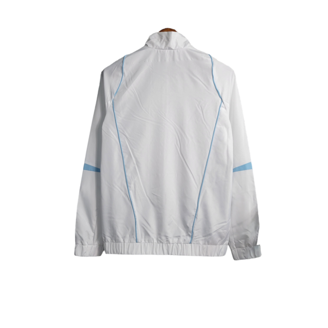 Jaqueta Corta-Vento São Paulo 23/24 Masculino Adidas - Branco com detalhes em preto e azul