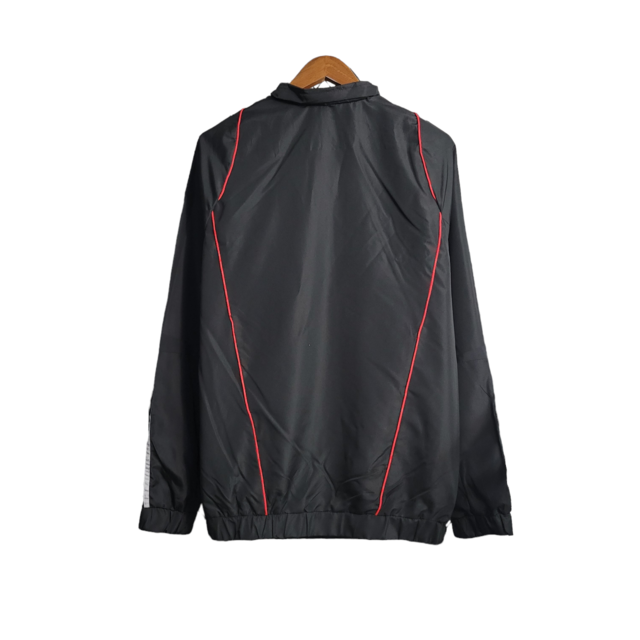 Jaqueta Corta-Vento São Paulo 23/24 Masculina Adidas -Preta com detalhes em branco