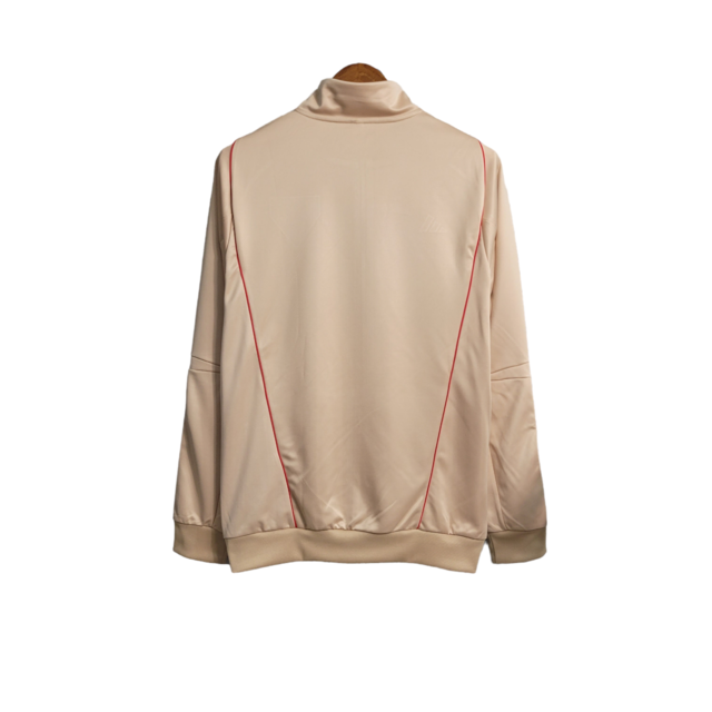 Jaqueta Corta-Vento São Paulo 23/24 Masculina Adidas -Bege com detalhes em preto