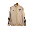 Jaqueta Corta-Vento São Paulo 23/24 Masculina Adidas -Bege com detalhes em preto