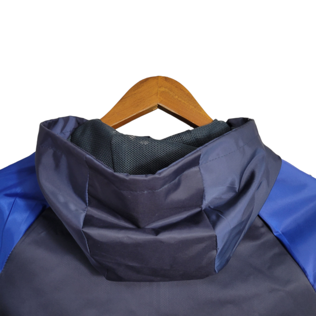 Jaqueta Corta-Vento São Paulo 23/24 Masculina Adidas - Azul escuro com azul claro e detalhes em branco