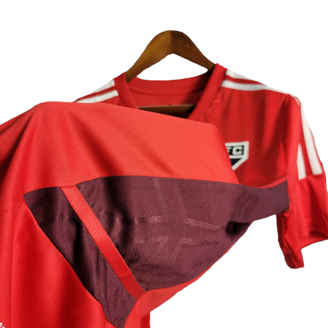 Camisa São Paulo Treino 22/23 Torcedor Masculina - Vermelho com detalhes em preto