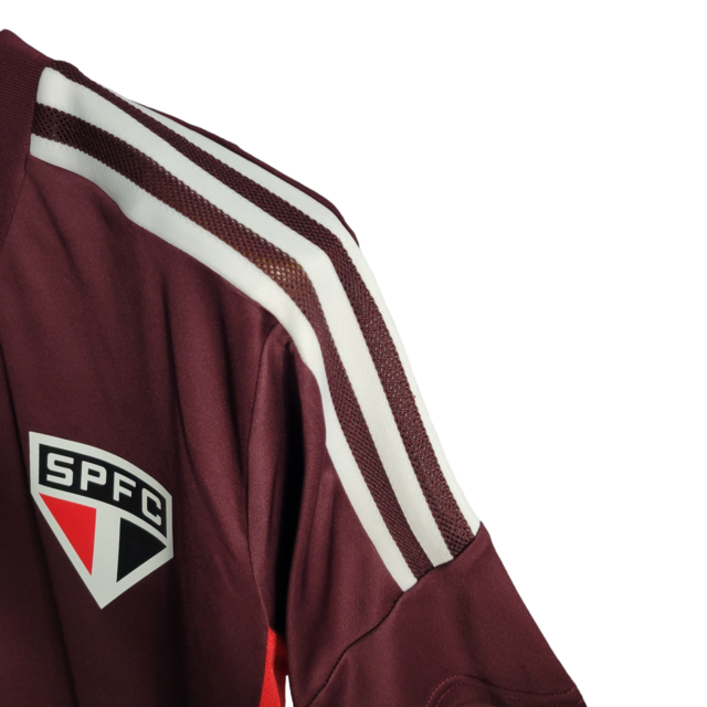 Camisa São Paulo Treino 22/23 Torcedor Masculino - Vinho com detalhe em vermelho