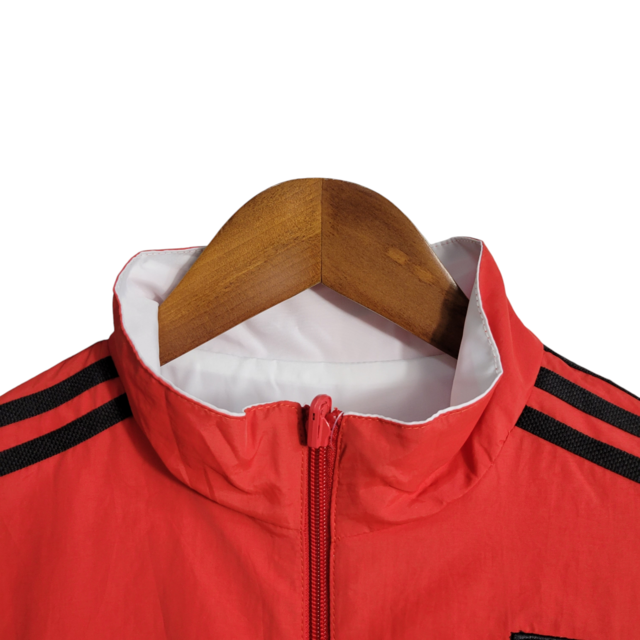 Jaqueta Corta-Vento São Paulo Dupla Face 23/24 Masculina Adidas - Branco e Vermelho
