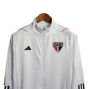 Jaqueta Corta-Vento São Paulo 23/24 Masculina Adidas - Branca com detalhes em preto