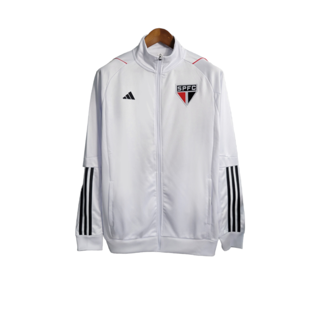 Jaqueta Corta-Vento São Paulo 23/24 Masculina Adidas - Branca com detalhes em preto