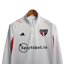 Jaqueta Corta-Vento São Paulo 23/24 Masculina Adidas - Branca com detalhes em preto e vermelho