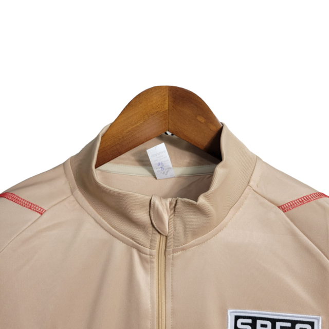 Jaqueta Corta-Vento São Paulo 23/24 Masculina Adidas - Dourada com detalhes em preto e branco