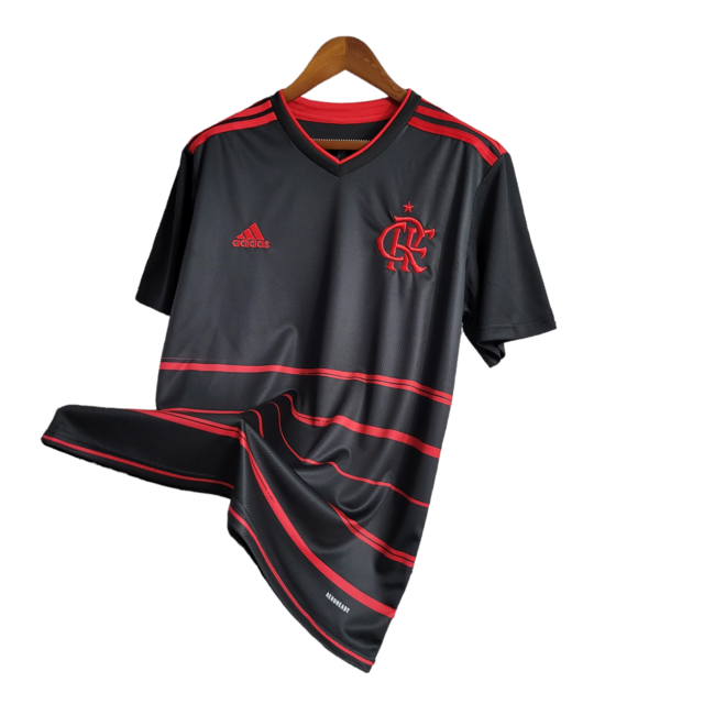 Camisa Flamengo II 20/21 Torcedor Masculina - Preto com detalhes em vermelho