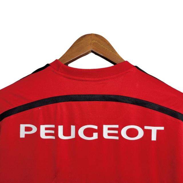 Camisa Flamengo I Retrô 2014 Torcedor Masculina - Vermelha com detalhes em preto e branco