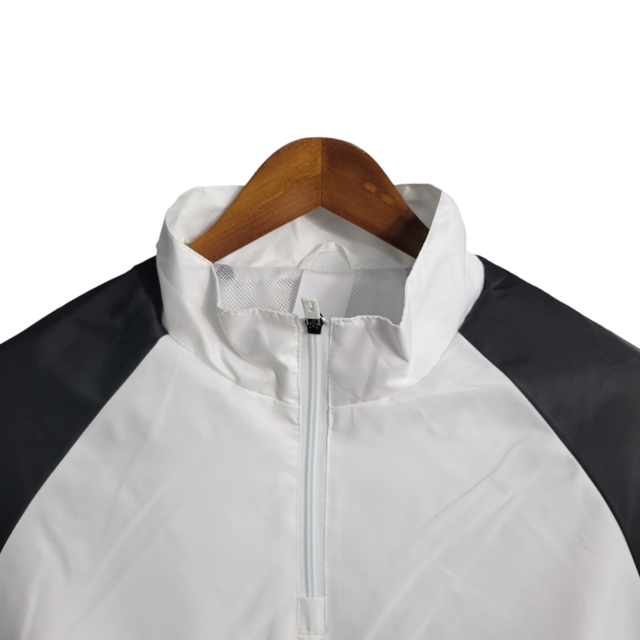 Jaqueta Corta-Vento Flamengo 23/24 Masculina Adidas - Branco com detalhes em preto e amarelo
